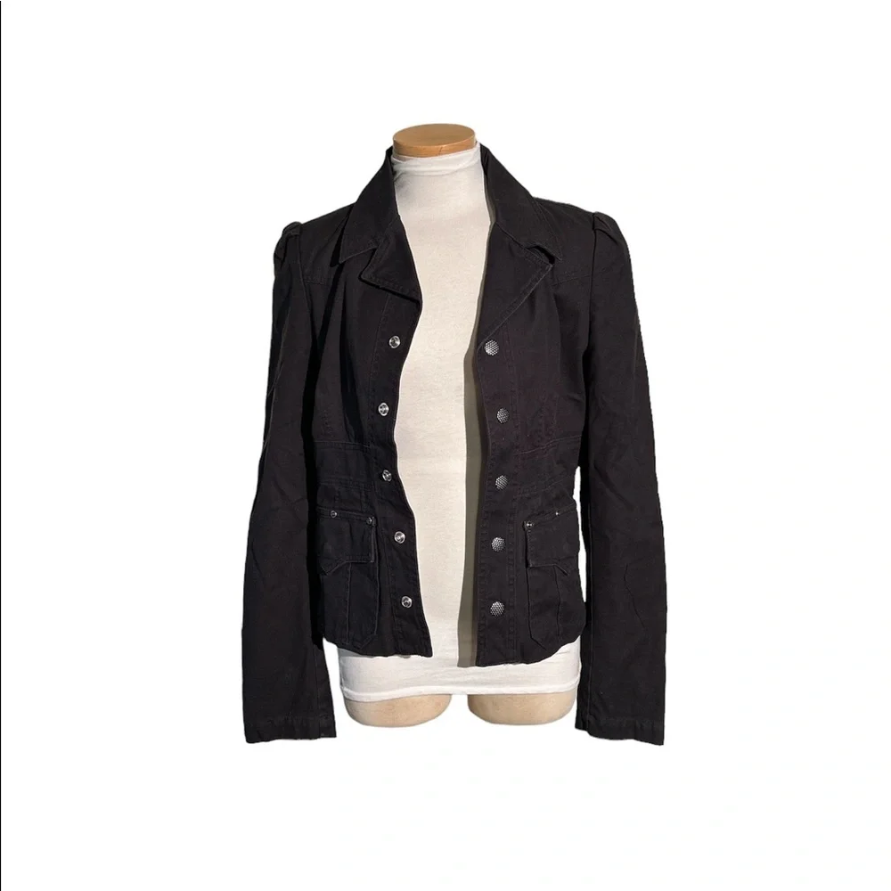 Diesel Black Utility Jacket Button Down Size Large - Picture 9 of 12